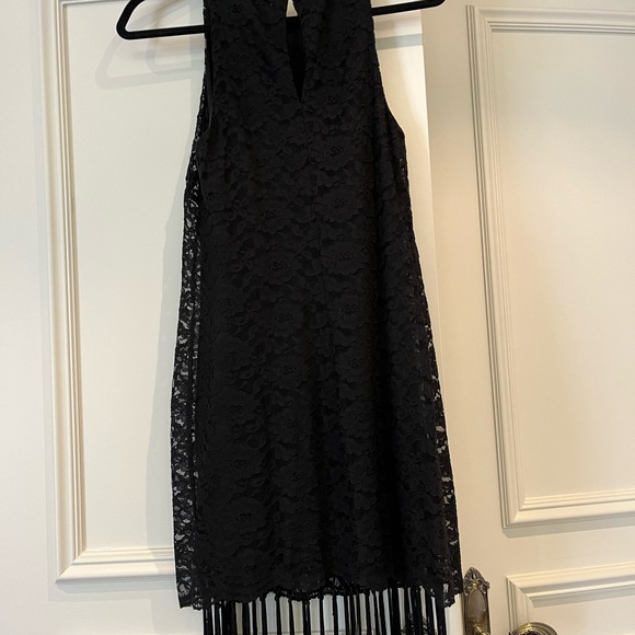 Brand new black lace dress with black lining and fringes - Picture 7 of 7